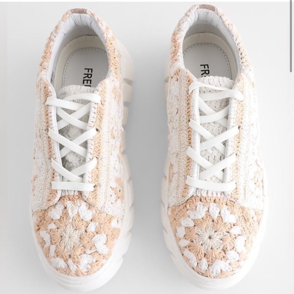 NWT Free People Catch Me If You Can Crochet Sneakers in Cream -Various sizes - Picture 6 of 9